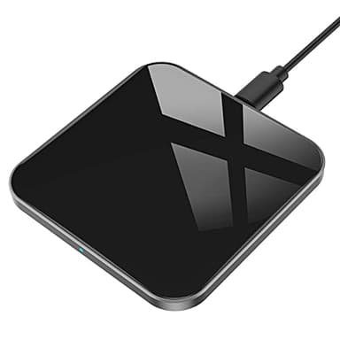 Cargador Inalámbrico Samsung Rápido AGPTEK 15W Qi Carga Inalámbrica iPhone 14/13/12/12 /11/Pro/Pro MAX/SE/XS/XR/X Samsung Galaxy S22/S22+/S21/S21+/S21/S10/S10e/S9（Sin Adaptador AC Negro