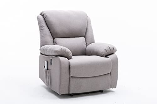 DUPI Sillón Relax Eléctrico Chicago Masaje | 8 Modos | Calor Lumbar | Reclinable con Mando a Distancia | Montaje Fácil | Tela Transpirable | Gris