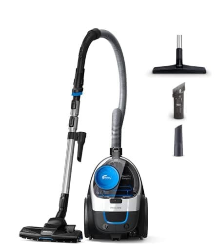 Philips PowerPro Compact FC9332/09 - Aspirador con Sistema Ciclonico sin Bolsa, Deposito 1.5 L, Filtro Antialergias, Facil de Limpiar