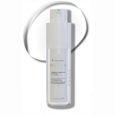 GLOW EYE Contorno de ojos Natural con 3 Ácidos Hialurónicos, Retinol encapsulado con Bakuchiol, Cafeína, Colágeno Hidrolizado, Vitamina C, Contorno de ojos Antiarrugas Mujer y hombre 15ml