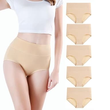 Bragas Incontinencia Urinaria Mujer Ropa Interior de Bikini de Talle para Mujer Ropa Interior Transpirable para Mujer Tanga Mujer (Beige, S)