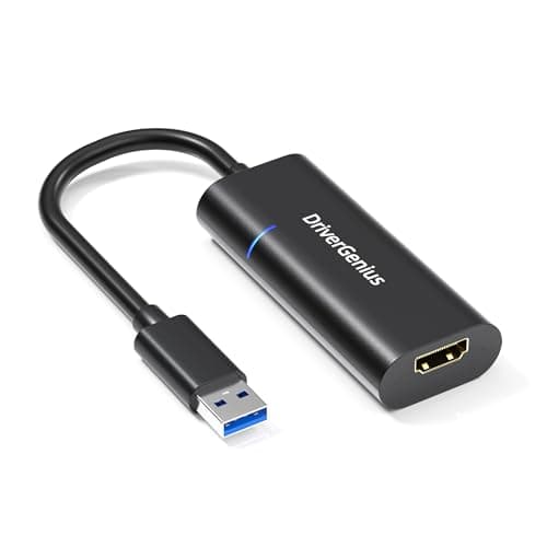 DriverGenius Adaptador USB 3.0 a HDMI, Tarjeta Gráfica Externa Alimentada por USB, Convertidor de Video/Audio 1080p para Oficina y Análisis de Datos, Compatible con Windows 11 y macOS 15