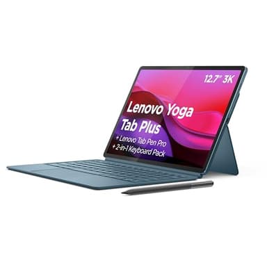 Lenovo Yoga Tab Plus – Tablet IA 12.7" 3K (Qualcomm Snapdragon 8 Gen 3, 16 GB RAM, 256 GB UFS 4.0, 144 Hz, Wi-Fi 7, Bluetooth 5.4, Android 14) Tidal Teal - Incluye Teclado + Pen