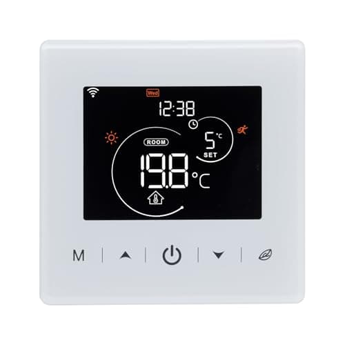 Termostato WiFi a batería calefaccion la Caldera.Termostatos de línea pasivos con Aplicaciones Tuya o Smart. 2 Hilo termostato de Digital programable controlable por Voz.Termostato Pila 3A R9V