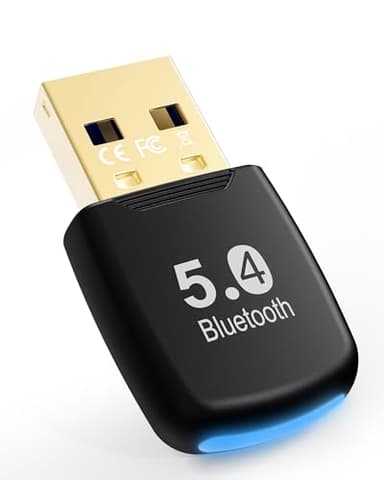 USB Bluetooth 5.4 Adaptador, RENGOGA Bluetooth para PC Dongle Bluetooth USB Adapter, Receptor Bluetooth USB para Controlador de PS4 PS5 Switch Teclado Ratón Auriculares para Windows 11/10/8.1/7