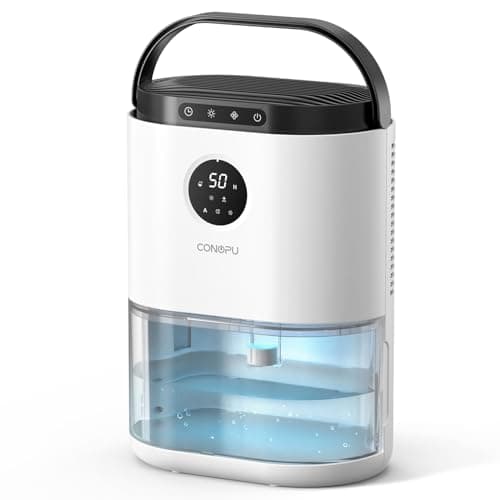 CONOPU 2300ml Deshumidificador, Deshumidificador Silencioso con Automática Sensor, 48h de Sueño Silencioso, Descongelación Automática, Inteligente Electrico para Dormitorio Baño