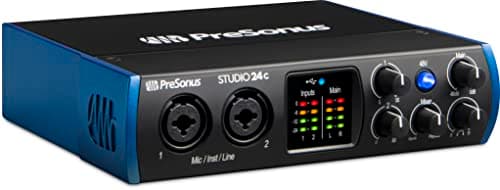 PreSonus Studio 24c, Interfaz de Audio USB-C, Para Grabación, Difusión, Podcasting con Paquete de Software incluido Studio One Artist, Ableton Live Lite DAW