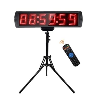 Yz Cronometro, Cronometros Deportivos 5'', Reloj Digital Pared con Countdown/Up CronóMetro, Cronometro Oposiciones Temporizador Digital Led Grande, Temporizador con Control Remoto para Casa Garaje