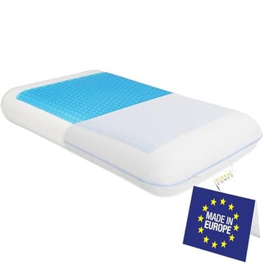 SLEEP COMFY Almohada de gel de espuma viscoelástica de lujo XL (verano e invierno), con certificado Oeko-Tex, ortopédica, para dormir de lado, de espalda, boca abajo