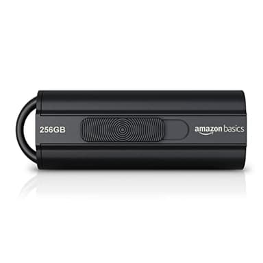 Amazon Basics Memoria Flash USB 3.1 de 256 GB, velocidad de lectura de hasta 130 MB/s, Negro