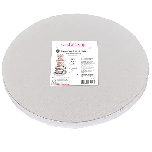 ScrapCooking – Base para Tartas Plata Ø 30 cm - Soporte Redondo Grueso – Plato Reutilizable – Cake Board Rígido para Pastel – Bandeja Redonda para Pastel – Fabricado en Europa – 5206