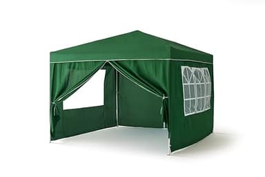 KG KITGARDEN - Carpa Plegable 3x3m con Paredes para Jardín, Incluye Piquetas, Verde/Blanco