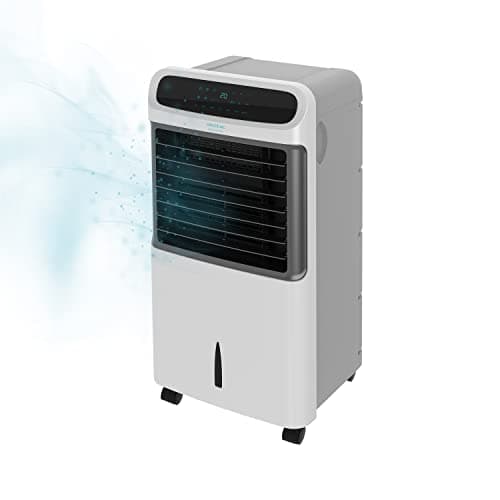 Cecotec Climatizador Evaporativo Portátil Frío EnergySilence PureTech 5500. 80 W,3 en 1: Frío, Ionizador y Ventilador, 12 L, 3 Velocidades, Mando a distancia, Pantalla LCD, Caudal de aire 500 m3/h