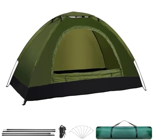 Tienda de Campaña para 4 Personas Tipo iglu Impermeable Acampar, Camping, Carpa Verde con Bolsa de Transporte (4 Personas)
