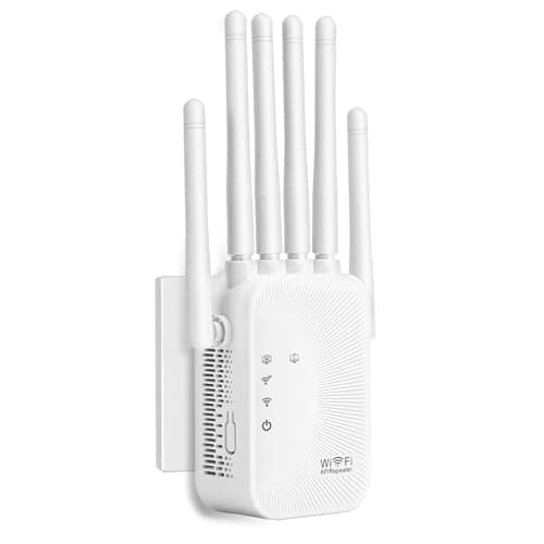 Repetidor WiFi,Amplificador Señal WiFi 6 Antenas Externas - Repetidor de Señal con 2 Puertos LAN, 3 Modos (Repetidor/Router/Ap), Repetidor WiFi Largo Alcance para Casa y Oficina (A660)