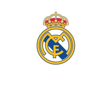Pegatina de pared de vinilo con licencia del Real Madrid - Pequeño (50 x 30 cm) - Paquete de calcomanías del escudo del club