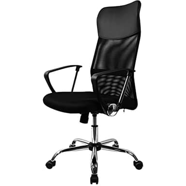T-LOVENDO.ES Silla de Oficina ergonómica para Escritorio u Oficina. Respaldo Alto de Malla Transpirable y Piel sintética. Giratoria y con Ruedas. Diseño Bonito y Elegante. hasta 150kg.