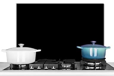 KitchenYeah© Antisalpicaduras Cocina 70x50 cm Protector Salpicaduras Pared Chapa Aluminio Kitchen Panel Vitrocerámica Accesorios Salpicadero Decoración Negro - Patrones - Interior - Sólido