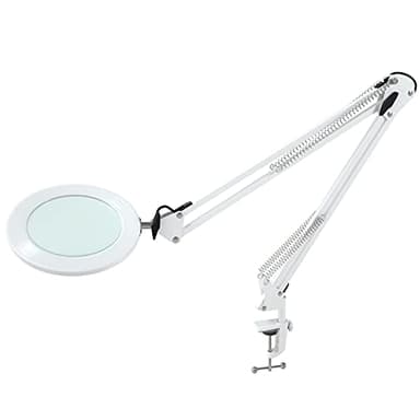Beyamz lámpara de Aumento / 105 mm 5 dioptrías de Vidrio Real / 3 Modos de Color / 10 Niveles Regulables / 750 LM Luces con 72 LED / 90 cm de Radio de Trabajo/conexión USB