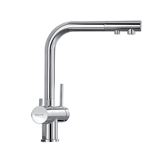 XJTNLB Grifo Cocina 3 Vias Cromo Grifo Cocina Extraible con Osmosis Grifo Doble Salida Grifo Fregadero Cocina para Purificador Agua