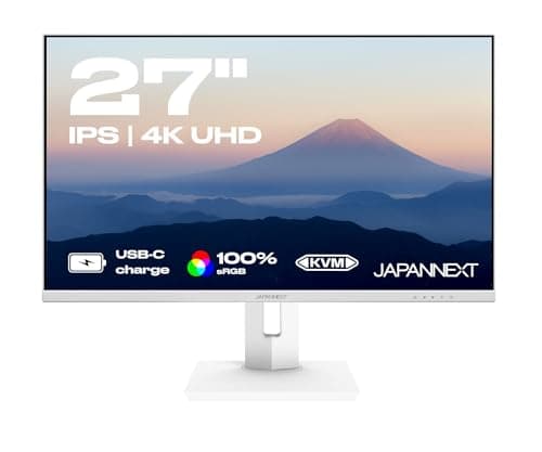 JAPANNEXT Monitor Blanco 27" IPS 4K UHD (3840x2160) HDR | Carga a través de USB-C(65W) Altura e inclinación ajustable(HSP) Altavoces G-Sync/FreeSync | Garantía de 2 años | JN-IPS27UHDR-C65W-HSP-W