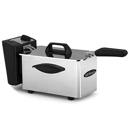 Orbegozo FDR 16, Freidora aceite, 1,5 litros de capacidad, 1500 W, termostato regulable, fácil de limpiar, posición escurrido de aceite, asas laterales de tacto frío, acero inoxidable