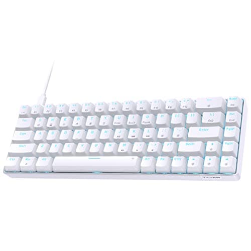 Dierya T68SE Teclado Mecánico Gaming Mini 60% Brown Switch Mechanical Keyboard con Retroiluminación LED,Cable USB-Type C,Teclado Ultra-Compacto 68 Teclas Anti-Fantasma US Layout para PC/Windows