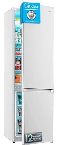 Midea Frigorífico Combi No Frost 55 cm ancho x 180 cm Blanco - Nevera libre instalación 199 L + 71 L Congelador - Refrigerador de bajo consumo con congelador vertical | Color Blanco