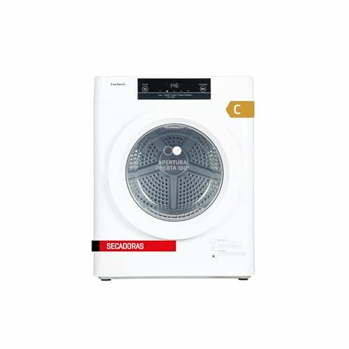 Corberó CSM320W Secadora de evacuación Carga Frontal, 3 Kgs, Evacuación, Display LED, Color Blanco, 5 Programas, Secado Rápido 45 Min., Apertura 180º, 65dB, Eficiencia Energética C