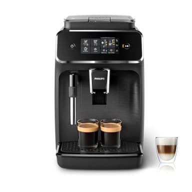 Philips Serie 2200 Cafetera Superautomática - Espumador de Leche Clásico, Pantalla Táctil Intuitiva, Negro Mate (EP2220/10)