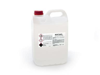 FIRSTLINE Combustible de origen natural liquido Garrafa 5L - Bioetanol 99,5% Origen Vegetal 5 litros Sin olor ni humo, para estufas y chimeneas