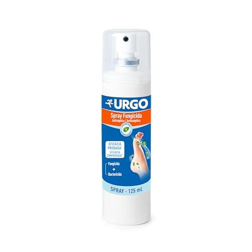Urgo - Spray fungicida antiséptico - Elimina los hongos y las bacterias del mal olor - Efecto refrescante con mentol - 125 ml