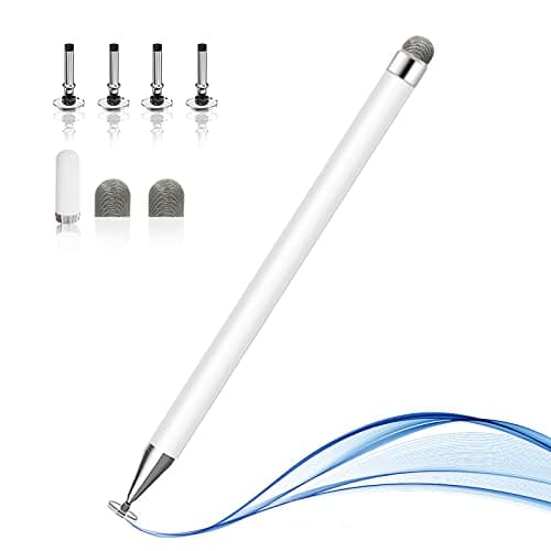 NIAGUOJI - Lápiz Capacitivo para Pantallas táctiles, Punta de Disco de Alta sensibilidad, Tapa magnética, Universal para Apple/iPad Pro/Mini/Air/Android/Microsoft y Otras Pantallas táctiles (Blanco)
