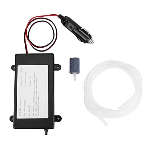 Generador de ozono de coche, 1000 Mg/h Ozonizador Agua Limpiadora, 10w DC 12V Purificador de aire de ozono adecuado para purificador de aire tratamiento de frutas verduras acuario
