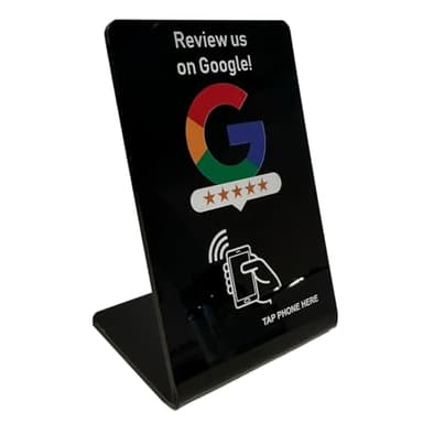 Pantalla de soporte para placa de revisión de Google, placa NFC Review Us, señal de soporte de toque y tasa, obtén reseñas fáciles y aumenta tu clasificación de reseñas, fácil configuración con