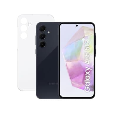 Samsung Galaxy A35 5G 128GB + Funda Transparente - Teléfono Móvil Android, Smartphone Libre, 6GB RAM, Batería 2 Días de Duración, Cámara 50MP, Negro (Versión Española)