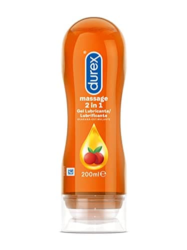 Durex Play Massage Gel Lubricante 2 en 1, Gel de Masaje y Lubricante con Guaraná 200 ml