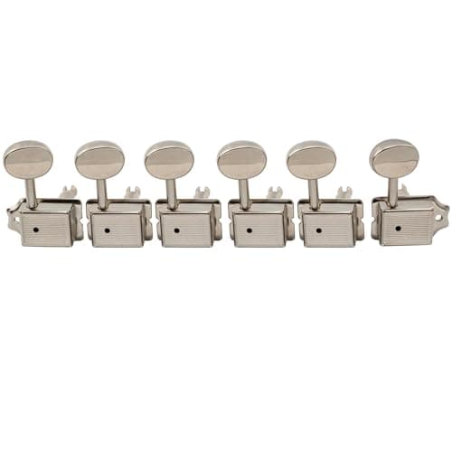 Musiclily Pro Estilo Vintage Split Shaft 6 en Línea Clavijas de Afinación Clavijeros de Repuesto para Squier Classic Vibe Strat/Tele Style, Níquel