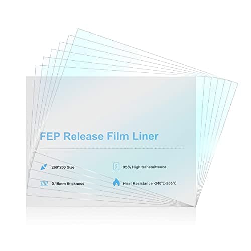 6 películas de liberación de película Creality FEP de 260 x 200 x 0,15 mm para ELEGOO Saturn/Saturn S/Mars 3 Pro/ANYCUBIC Photon Mono X/Photon Mono X2/Photon Mono X 6K/Photon M3/Phrozen Sonic Mighty