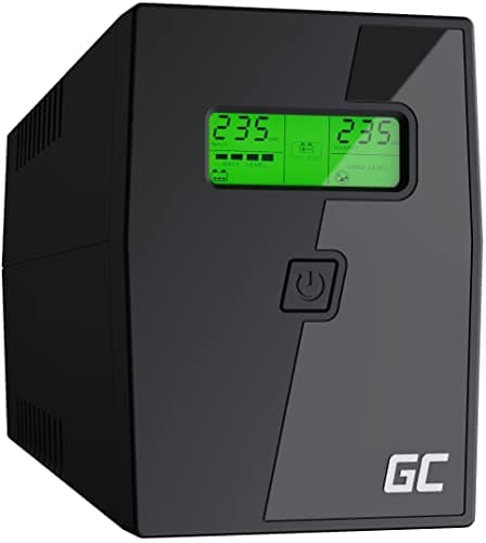 Green Cell® SAI Sistema de alimentación ininterrumpida UPS Potencia 600VA (360W) 230V Fuente de alimentación Continua Line Interactive senoidal AVR USB/RJ11 2X Schuko Tomas con Pantalla LCD