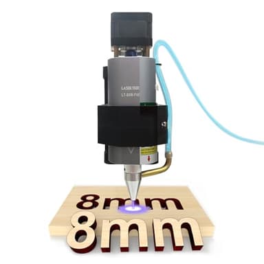 LASER TREE CNC 3018 Laser Module Kit, Cabezal láser de 10W de potencia óptica con asistente de aire, módulo de grabado láser de doble compresión de punto Compatible con la máquina CNC 3018, 12V