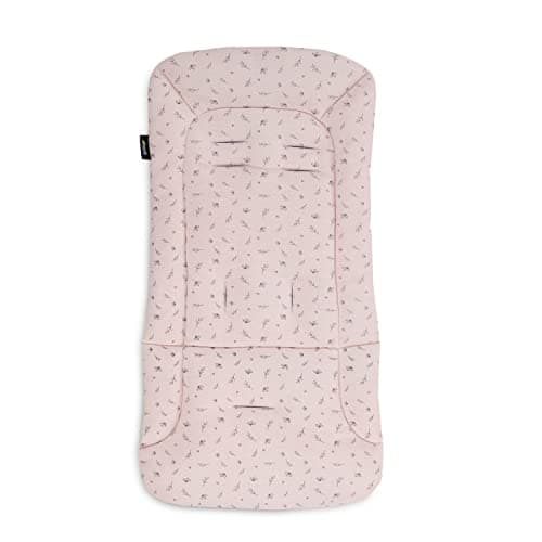 hauck Colchoneta para Silla de Paseo Universal - Funda Carrito Bebe y Remolques de Bicicleta para Niños, Algodón, Transpirable, Suave, Fácil de Fijar, Verano e Invierno - Flores Rosa