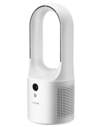 VEVOR Ventilador de Escritorio sin Aspas, Torre Pequeño de Enfriamiento Silencioso USB de 6 Velocidades con Control de Botón, Fácil de Limpiar, para Dormitorio, Oficina, Hogar, 135 x 135 x 330 mm