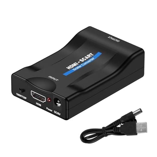 Convertidor HDMI a SCART Adaptador de Salida Euroconector y Entrada HDMI, para SKY HD Blu-Ray Lettore HDTV STB VHS Xbox PS4 DVD PC CR