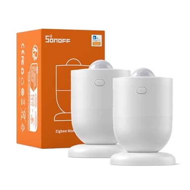 SONOFF Sensor de Movimiento Zigbee SNZB-03P 2pcs,Sensor de Alarma Antirrobo,Rotación 110º, Requiere Hub(se Vende por Separado),Control App eWelink,Compatible con Alexa, Google Home