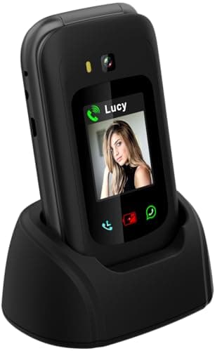 Funker E450 MAX Pro 2 - Teléfono Plegable 4G para Mayores - Whatsapp - Videollamada - Pantalla Táctil - Botón SOS - Geolocalización - Batería 1750 mAH - Compatibilidad con Audífonos - Carga Tipo C