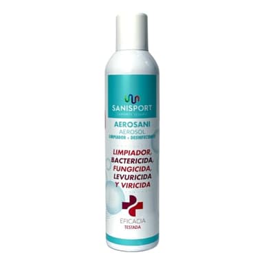 SANISPORT, Spray Desinfectante de Superfícies, Aerosani Aerosol Limpiador y Desinfectante, Limpiador Multiusos, 400 ML