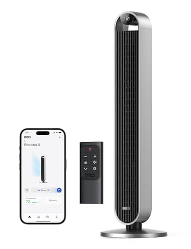 Dreo 25dB Ventilador de Torre con Mando a Distancia, Silencioso de 7,9 m/s de Velocidad, Oscilante de 120° con 12 Velocidades, 4 Modos, Temporizador de 12 horas, Ventilador de pie, Potencia 36W
