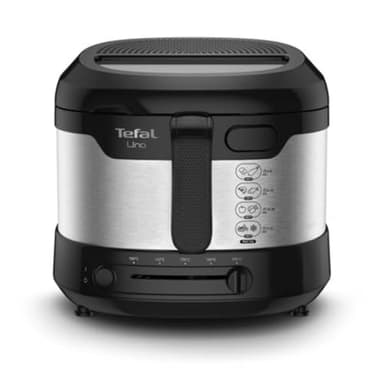 Tefal FF215D Uno M Freidora, Acero Inoxidable, Negro