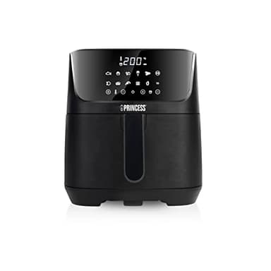 Princess 182061 Freidora sin aceite 6.5 L, super compacta, hasta un 60% menos de consumo de energía, libro con 30 recetas incluido, panel de control táctil digital, 12 programas, libre de BPA y PFOA